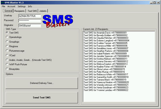 SMS Blaster Screenshot