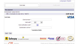 SMSBLASTER web edition - Kreditkarte