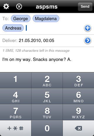 SMS touch for aspsms